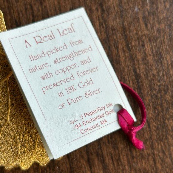 Vintage 18 k Gold dipped Cottonwood Leaf Pendant MCM JEWELRY - Picture 2 of 5